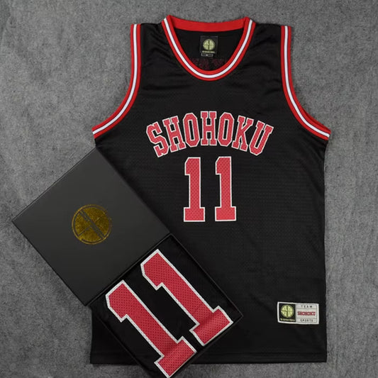 Cosplay Costume Shohoku NO.11 Kaede Rukawa Red Basketball Jersey Tops Sportswear Team Uniform Vest Men